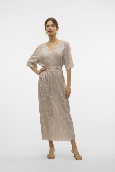 Vero Moda zilveren dames jurk | Model vooraanzicht