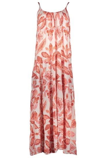 Vila Jurk VIJINKE ADA S/L MAXI DRESS 14105480 BIRCH/DUBARRY/AURORA RED