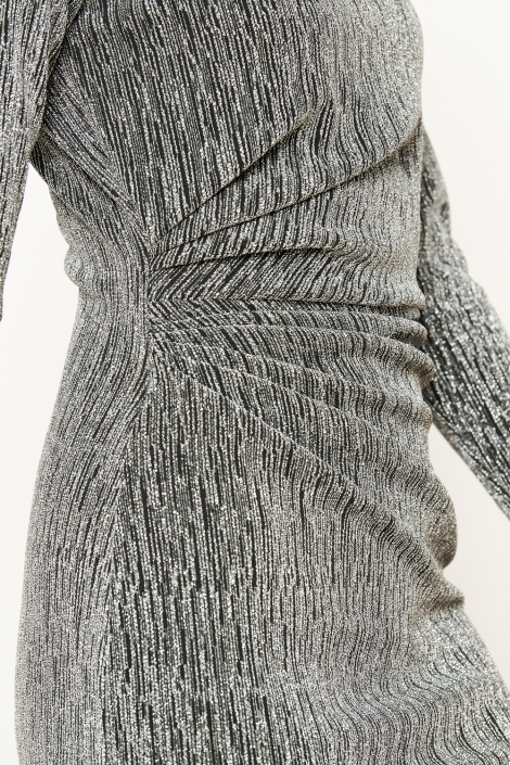 LolaLiza zilveren dames jurk | Close up