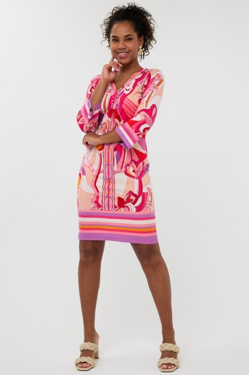 EsQualo Jurk DRESS BEADS DISCO HIT SJ HS25 30216 999 print