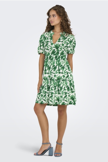 Jacqueline de Yong Jurk JDYZOEY S/S V NECK DRESS JRS ATK 15322336 MEDIUM GREEN
