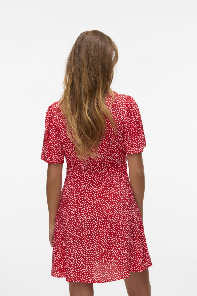 Vero Moda rode dames jurk | Model achteraanzicht