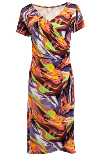 NED Jurk JANET LONG SS COLOURED PSYCHEDELIC 25S4 X1740 01 903 colored