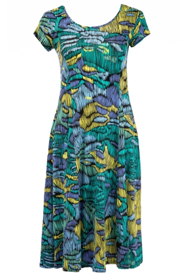 NED Jurk EVY LONG SS BLUE FANCY ART TRICOT 25S4 X1780 02 308 blue