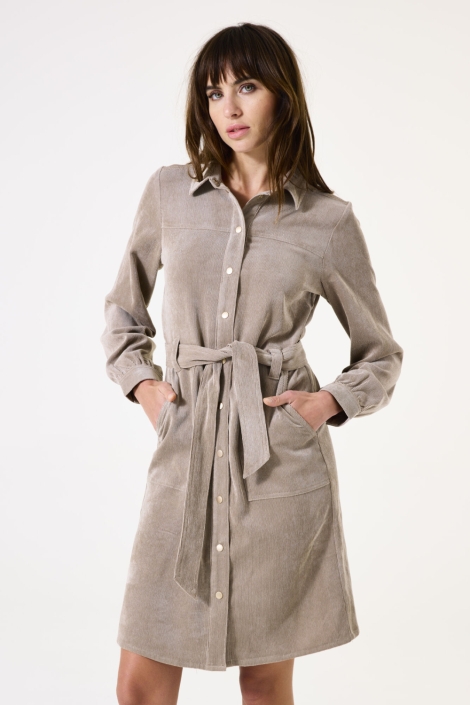 Garcia taupe dames jurk | Model vooraanzicht