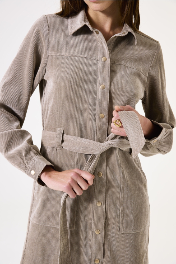 Garcia taupe dames jurk | Close up