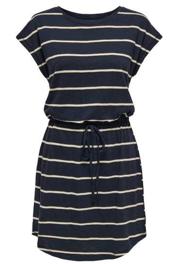 Only Jurk ONLSUMMER S/S O-NECK DRESS JRS 15348019 NAVY BLAZER/PUMICE STONE