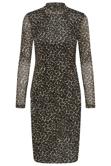 Only Jurk ONLERICA LIFE L/S HIGHNECK DRESS JR 15355845 PUMICE STONE/EVERDAY