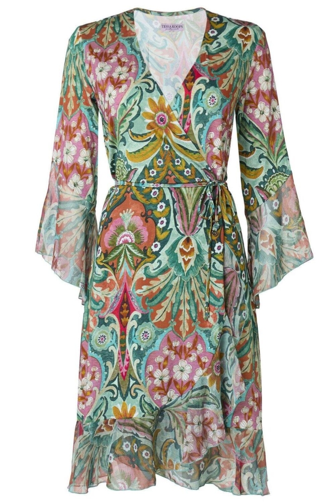 Tessa Koops multi color dames jurk | Vooraanzicht