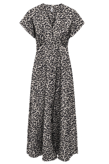 Only Jurk ONLNOVA LIFE VIS MOLLIE LONG DRESS 15317842 MOCHA MERINGUE/LEO