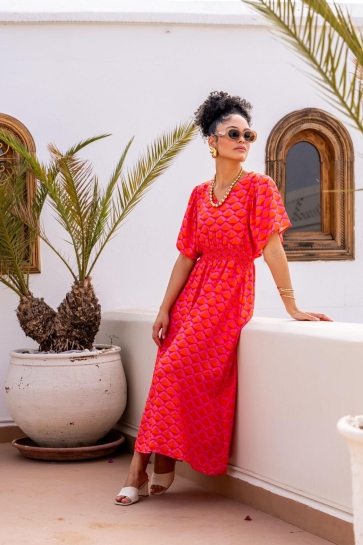 Geisha Jurk JURK MET PRINT 57092 20 CORAL/PINK