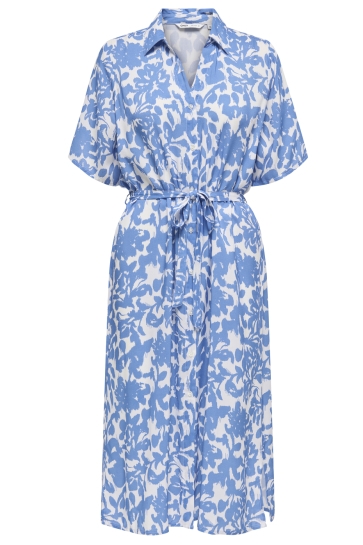 Only Jurk ONLYASMIN S/S SHIRT DRESS WVN 15357241 Cloud Dancer/TANIA FLOWER