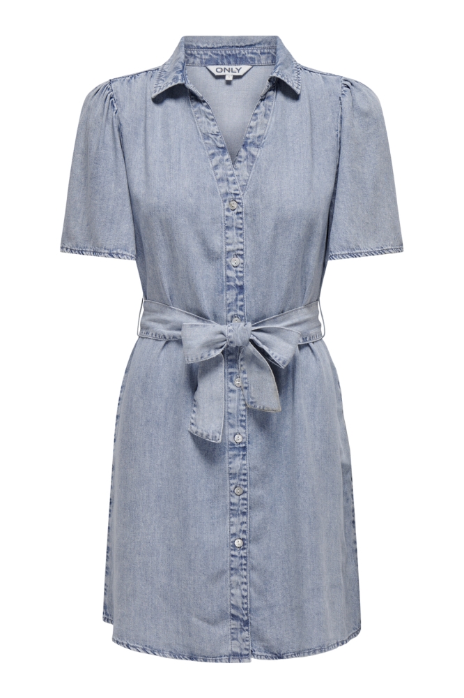 ONLHELENA SS BELTED DNM DRESS QYT 15319299 Light Blue Denim