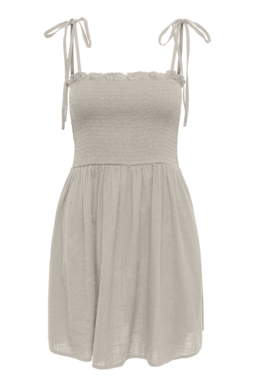 Only Jurk ONLTIZANA STRAP SMOCK SHORT DRESS W 15358533 Silver Lining