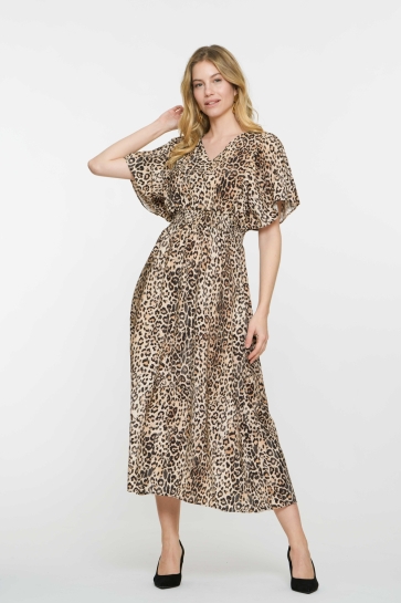 Geisha Jurk MIDI DRESS MET PRINT 57092 20 Sand/Black
