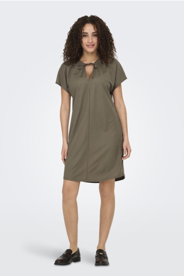 Only Jurk ONLJANY S/S STRING DRESS JRS NOOS 15351683 WALNUT