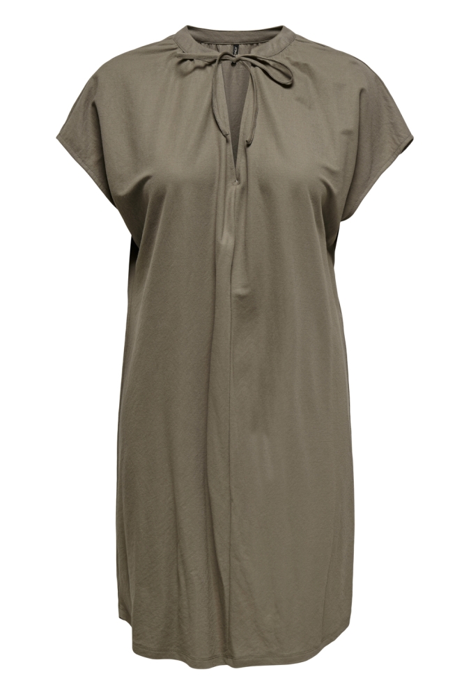 Only taupe dames jurk | Vooraanzicht