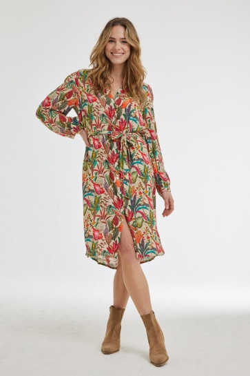DIDI Jurk DRESS NOBLE DS252021001 1633 OFF WHITE AMAZING PRINT