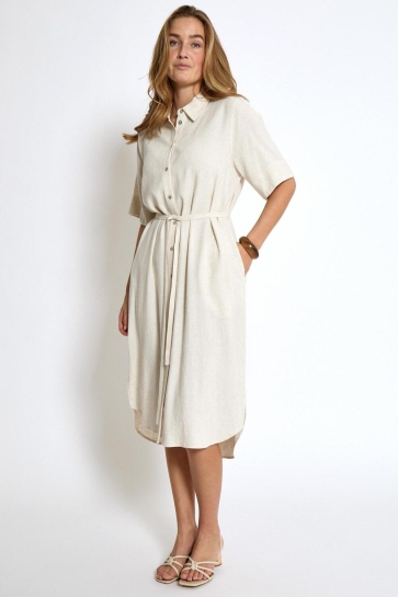 Peppercorn Jurk HANNAH SHIRT DRESS PC8339 0202 WHITECAP GREY MELANGE
