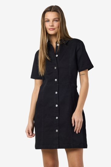 Noisy may Jurk NMNISA S/S SLIM DENIM DRESS VI526BL 27032980 BLACK
