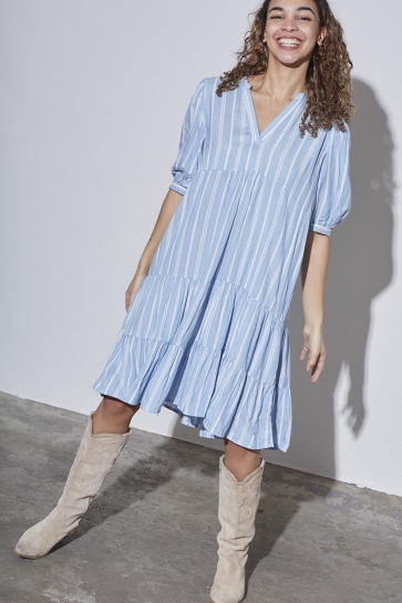 SisterS point Blouse IBON DR6 18503 L BLUE/CREAM