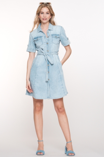 Geisha Jurk JURK 57301 10 BLEACHED DENIM