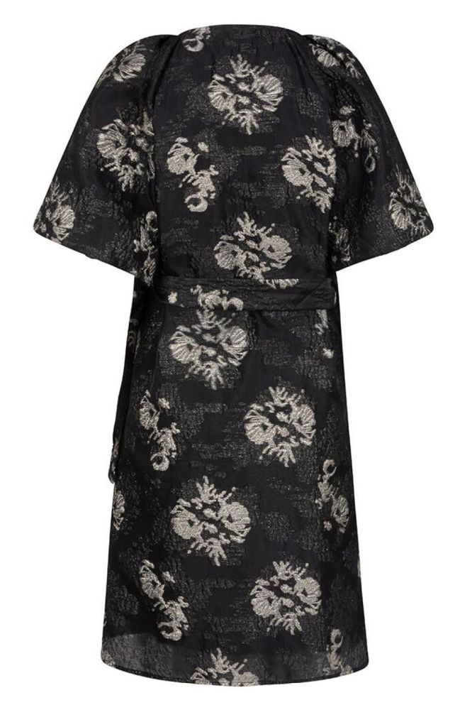 EsQualo zwarte dames jurk | Achteraanzicht