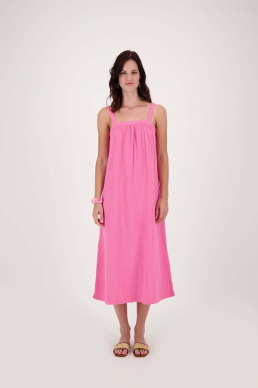 Zusss Jurk LANGE MOUSSELINE JURK 0301 092 3015 FEL ROZE
