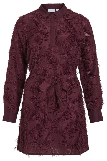 Vila Jurk VIMISANJA L/S SHORT SHIRT DRESS 14111089 FIG
