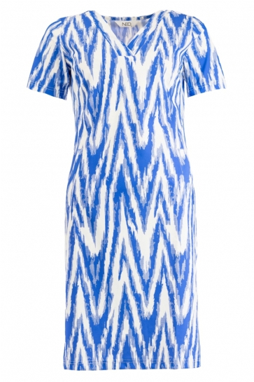 NED Jurk SIMO 12 SS OPTICAL WHITE ZIGZAG 24S2 EB039 03 00 optical white