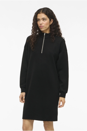 Vila VISANDY L/S HIGH NECK SWEAT DRESS 14107646 Black