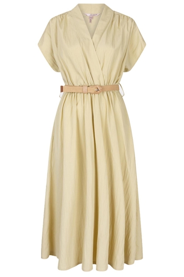 EsQualo Jurk DRESS LONG WIDE HS25 05203 168 LIGHT SAND