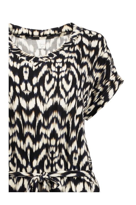 NED blauwe dames jurk | Close up