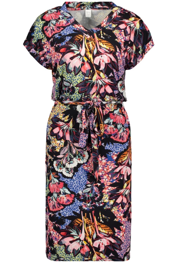 NED multi color dames jurk | Vooraanzicht