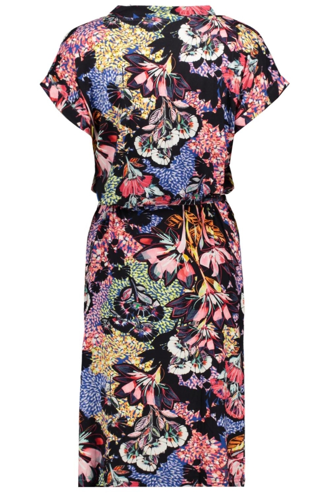 NED multi color dames jurk | Achteraanzicht