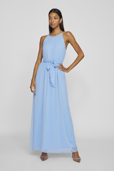 Vila Jurk VIFALIA BELTED LONG DRESS - NOOS/DC 14100342 Blisful Blue