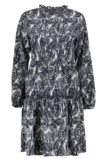 Geisha Jurk JURK MET BLINDE KNOOPSLUITING 07344 21 Navy/White