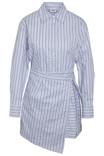 Noisy may NMADDY L/S SHIRT WRAP DRESS 27037642 BLUE BELL/ STRIPES BLACK