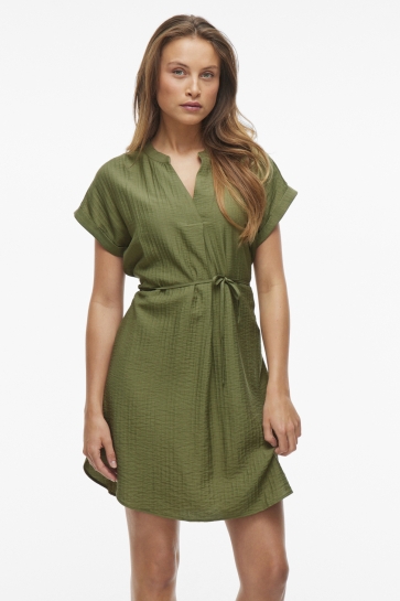 Vila Jurk VICLO S/S SHORT DRESS - NOOS 14101673 Capulet Olive