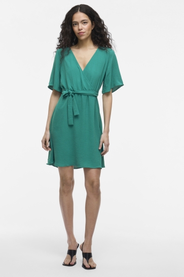 Vila Jurk VIJOSA 2/4 WRAP DRESS 14101657 Cadmium Green