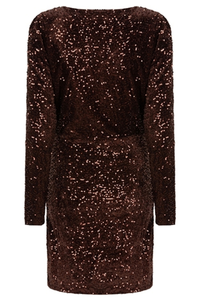 Lofty Manner bruine dames jurk | Achteraanzicht