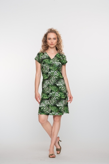 Geisha Jurk JUNE JURK MET PRINT 57366 60 000530 GREEN/OFF-WHITE