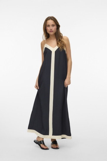 Vero Moda Jurk VMDENISE SINGLET ANKLE DRESS WVN BT 10329793 Black/Birch