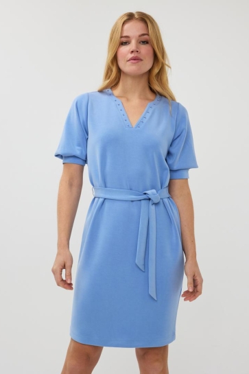 EsQualo Jurk DRESS EMBELLISHMENT MODAL SP25 05000 600 Blue