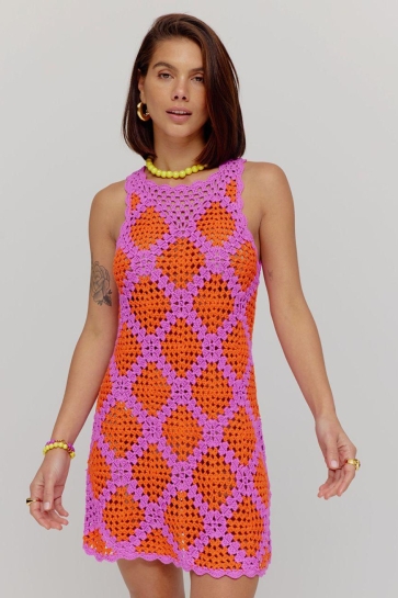Harper & Yve Jurk ROWIE DR HS25P904 1237 vivid viola - sunset orange