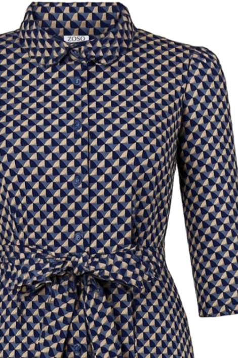 Zoso bruine dames jurk | Close up
