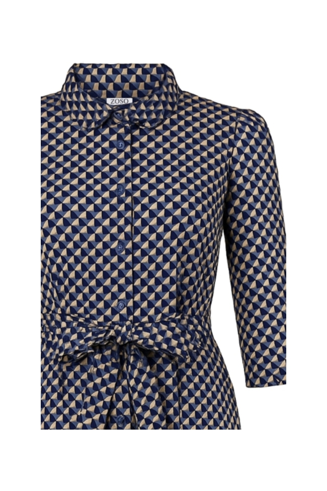 Zoso bruine dames jurk | Close up