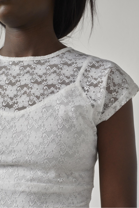 SisterS point witte dames jurk | Close up