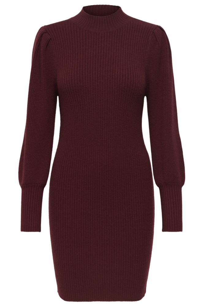 Only bordeaux dames jurk | Vooraanzicht