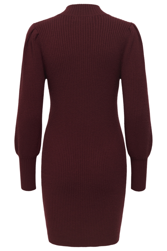 Only bordeaux dames jurk | Achteraanzicht